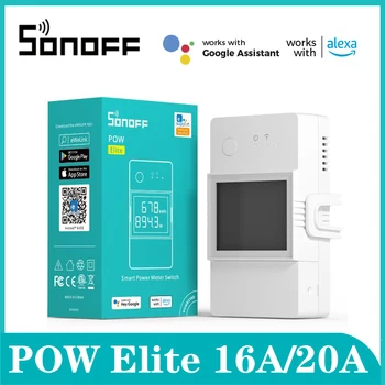 SONOFF POW Elite Измеритель мощности 16A/20A Smart Switch чип ESP32 Защита ЖК-экрана от перегрузки через eWeLink Alexa Google Home
