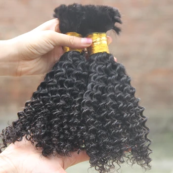 100% Человеческие Волосы Для Плетения Косичек Оптом Машина Сделала Remy Кудрявые Вьющиеся Перуанские Волосы Оптом длинной длины 100 г Натуральных Черных Волос Оптом