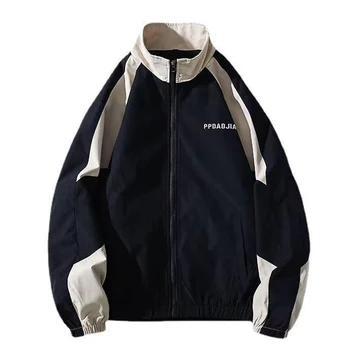 Новая мужская корейская университетская куртка с вышивкой буквами Бейсбольное пальто Повседневная уличная одежда Ветровка Верхняя одежда Модные куртки для колледжа