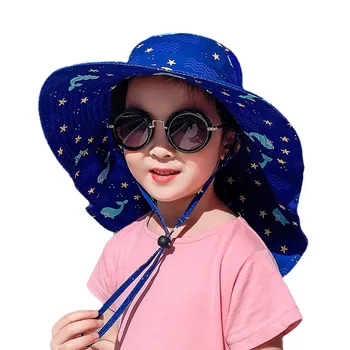 Детские шляпы Летняя детская солнцезащитная шляпа с большими полями, Милая панама для мальчиков и девочек, рыбацкая кепка, Тонкая детская солнцезащитная шляпа, детская панама для девочек