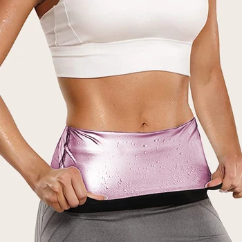 Женский триммер для талии, формирующий спортивный пояс для сауны Waist Trainer, пояс для похудения в сауне, поддерживающий поясницу и поясницу, розовый