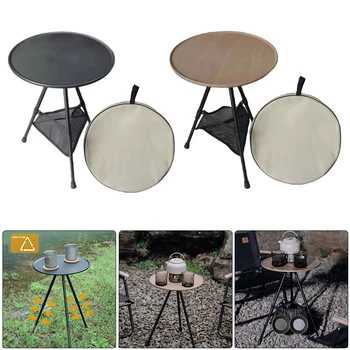 Складной стол для кемпинга, уличная мебель из алюминиевого сплава, Телескопический Регулируемый круглый стол, Треугольный Легкий стол для кемпинга