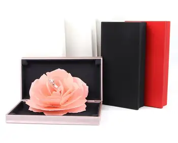 5 шт./лот Креативная коробка для колец с розами, шкатулка для украшений, коробка для колец для свадебной церемонии, Подарочная коробка для смешивания 4 цветов