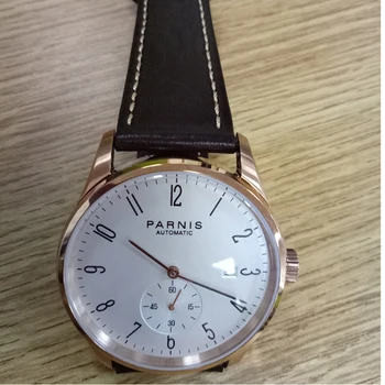 Новые мужские часы Parnis с белым циферблатом и корпусом из розового золота, механические автоматические часы Diver, минималистичные мужские часы, роскошные водонепроницаемые наручные часы