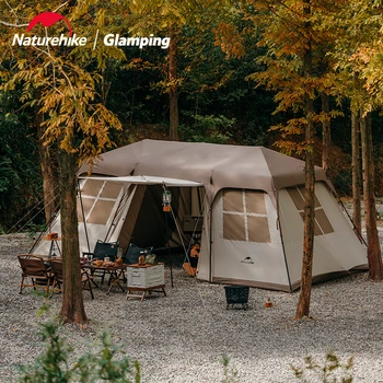 Naturehike Village 17 Роскошная палатка для кемпинга на 6-8 человек, Автоматическая Палатка большого пространства, Портативная Водонепроницаемая для пикника на открытом воздухе, Быстрая сборка