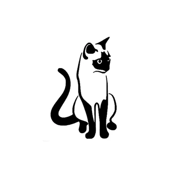 Котенок, Сиамский кот, Милые животные, Художественные Автомобильные наклейки, Виниловая наклейка, черный, серебристый для Suzuki, наклейки 9,1 см * 14 см