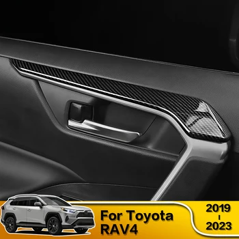 4шт ABS Автомобильные Дверные ручки Рамка Полоса Украшение Отделка крышки Интерьерный Аксессуар для Toyota RAV4 XA50 2019 2020 2021 2022 2023