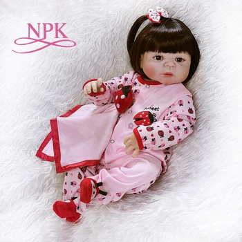 NPK 56 см 0-3 м, настоящий размер ребенка, возрожденная девочка, малыш, силиконовая кукла bebe, возрожденная игрушка для ванны, водонепроницаемая