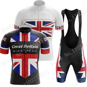 Велосипедная Команда Великобритании Велоспорт Джерси 2023 Комплект Летние Мужские Великобритании Велоспорт С Коротким Рукавом Шоссейные Велосипедные Рубашки Костюм Шорты MTB Ropa