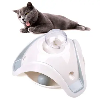 Интерактивный диспенсер для кошачьего корма, Игрушечные треки, Диск Для кошек, Котенок, Обучающие игрушки для IQ, диск с сумасшедшим мячом, Развлекательная тарелка, Царапающая Кошачью игрушку