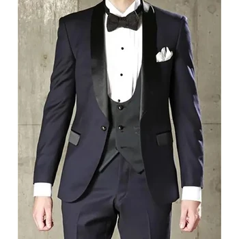 Новейший мужской костюм с плоским отворотом Приталенный мужской свадебный комплект в модном бутике в британском стиле Классические блейзеры Мужская дизайнерская одежда