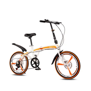 Складной велосипед с 20-дюймовым двухдисковым тормозом с регулируемой скоростью для взрослых мужчин и женщин для езды на открытом воздухе Со спицами из сплава, интегрированное колесо Highway