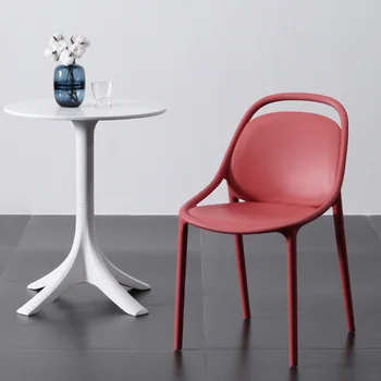 Скандинавский Модный Пластиковый стул для гостиной Стул со спинкой для взрослых Домашний Кабинет Кухонный офисный стул Lazy Macaron Обеденный стул LQYH