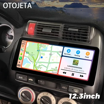 Автомобильный видеоплеер с 12,3-дюймовым экраном Android 13, радио Стерео для Honda Jazz Fit 2002-2008, мультимедийное головное устройство City GPS Carplay