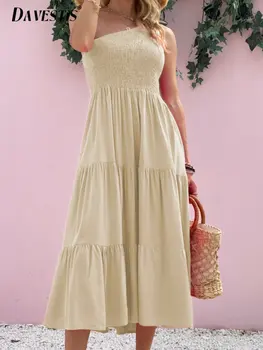 Модное женское платье с открытыми плечами в праздничном стиле 2023, Летние платья на подтяжках на одно плечо для женщин, свободное повседневное платье