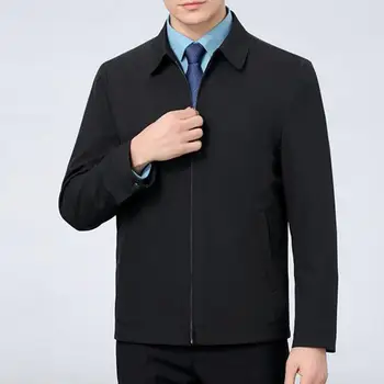 Мужское деловое пальто с длинным рукавом, мужские карманы, однотонное моющееся пальто, мужское пальто для бизнеса