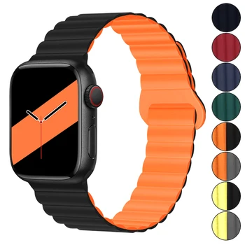 Силиконовый Магнитный ремешок для Apple Watch Band 49 мм 45 44 40 42 мм 38 мм Смарт-часы для iWatch Ultra SE Series 8 7 6 5 4 3 2 1 Ремешок