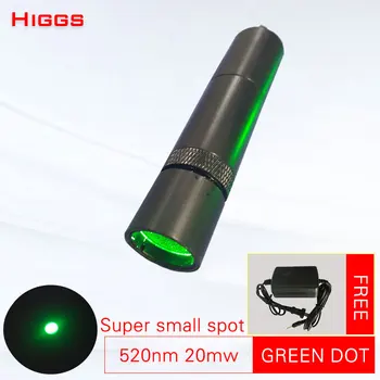 Высокое качество 520 нм 20 МВт супер маленькое пятно зеленая точка лазерный модуль CS игровой прицел 10 мм пятно на 50 м Стеклянная линза регулируется