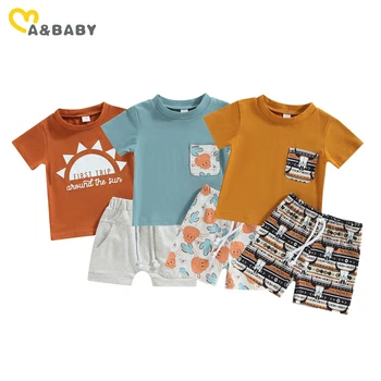 мама и малыш от 0 до 3 лет, Комплекты одежды для новорожденных мальчиков, Летняя футболка с надписью 