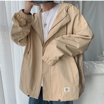 2020 Осенние куртки с капюшоном в Корейском стиле в стиле бойфренда, мужская Свободная бейсбольная куртка большого размера, Мужское коллажное уличное пальто S-5XL