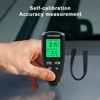 HW-300MINI Тест Толщины пленки автомобильной краски 0-2000 МКМ Датчик Толщины Покрытия Автомобиля Инструменты Для Измерения Покрытия Автомобиля Автоматический Измеритель Краски