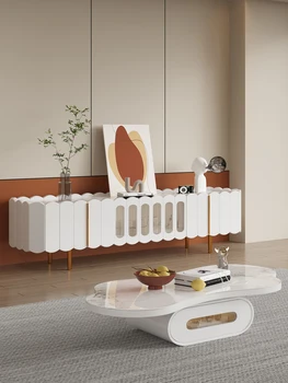 Итальянский минималистичный Чайный столик в кремовом стиле простой легкий экстравагантный Дизайн гостиной сети знаменитостей круглый журнальный столик