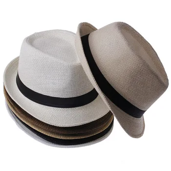 Родитель-ребенок летняя солнцезащитная шляпа мужчины соломенный детский цилиндр джазовая шляпа летний зонт соломенная шляпа открытый мужской британский