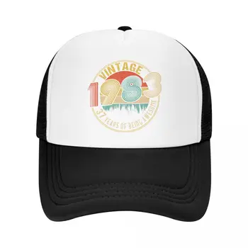 Классическая Винтажная шляпа дальнобойщика 1983 года рождения на 37-й день рождения, мужская и женская бейсболка для взрослых 37 лет, регулируемая на заказ, летняя