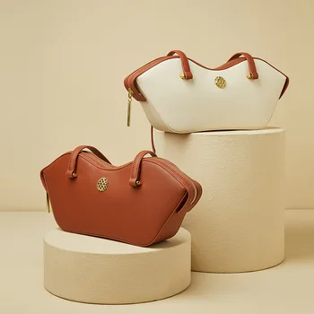 Сумки подмышками из арахисовой скорлупы для женщин, роскошная дизайнерская сумка-тоут из натуральной кожи, женский кошелек для бродяг большой емкости в стиле ретро PM319