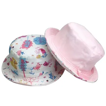 Детские летние открытый новорожденных девочек хлопок кепка от Солнца, ребенок шляпа мультфильм принты пляж горшок шапки головные уборы шапки Брим ВС Hat