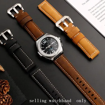Закаленный кожаный ремешок для часов Casio серии MWA-100H MWD-100H модифицированный ретро выпуклый мужской браслет-браслет для часов accessori