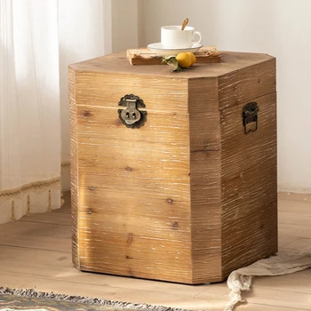 Журнальные столики из массива дерева в скандинавском стиле для мебели для спальни, тумбочки для хранения в стиле Ретро, Креативный простой ящик для хранения в гостиной