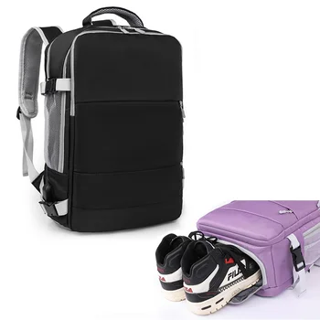 Женский рюкзак для путешествий, легкая повседневная многофункциональная сумка с багажным ремнем, USB-зарядка для ноутбука, Водонепроницаемая защита от кражи