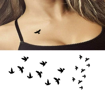 1шт Летающая Черная Птица Одноразовая Водонепроницаемая 3D Наклейка с татуировкой, женская Сексуальная татуировка на запястье, Боди-арт, бумага для временной татуировки