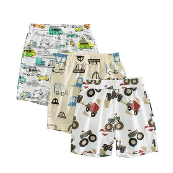 Новые летние модные детские шорты с мультяшной машинкой, Милые штаны для мальчиков, повседневные хлопковые капри, одежда для мальчиков 3-8 лет