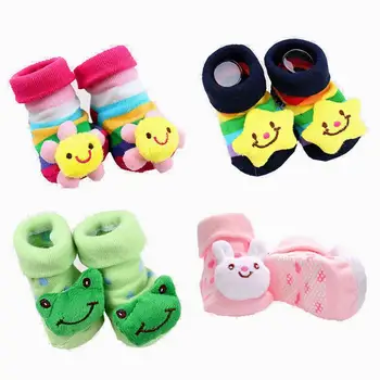 1 пара хлопчатобумажных Детских носков, резиновые противоскользящие носки для мальчиков и Девочек, пол, дети ясельного возраста, осень-весна, Животные, новорожденный, Милый подарок, дешевые вещи