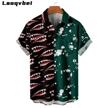 Праздничная гавайская рубашка размера оверсайз 4XL, модная дизайнерская одежда, рубашка с принтом, пляжная рубашка для мужчин, рубашка, блузка 2023 г.