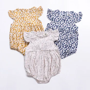 DHL 50 шт. для новорожденных девочек с рукавом-бабочкой, прекрасный комбинезон-пачка с цветочным рисунком, Летние наряды, одежда