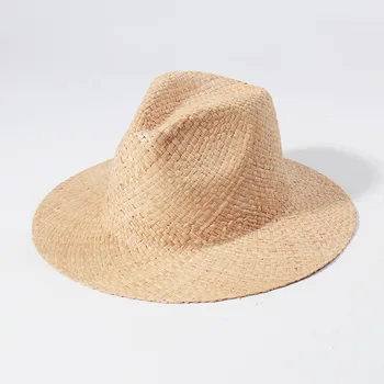 Модный дизайн 2023 Года Панама Соломенная шляпа Для женщин Британский Топ Пляжная шляпа с широкими полями Рафия Джаз Летние Солнцезащитные шляпы Женские Солнцезащитные козырьки