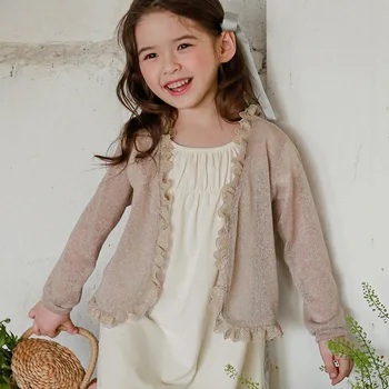 2023 Летняя детская рубашка в корейском стиле, милый однотонный цвет, Нежная элегантность, модный новый дизайн, красивая рубашка с кондиционером