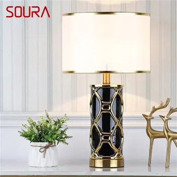 Настольные лампы SOURA Из роскошной современной ткани, декоративные для дома, прикроватной тумбочки, спальни