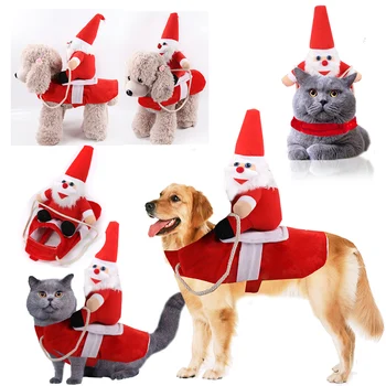 Рождественская забавная одежда для собак и кошек, костюмы для Косплея, Костюмы для Хэллоуина, Переодевание Ковбоя, Верховая езда, Снаряжение для щенячьей вечеринки, Мопс Шицу Шпиц