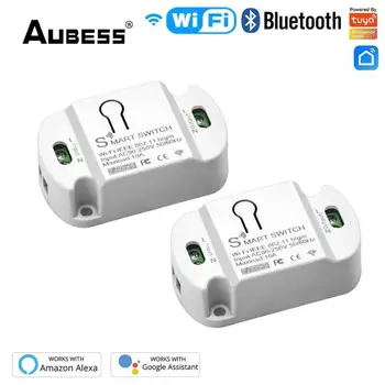 Aubess DIY Wi-Fi Умный выключатель света Таймер приложение Smart Life Беспроводной пульт дистанционного управления Работает с Alexa Google Home Relay Wireless