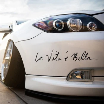 Наклейка на автомобиль Beautiful life La Vita e bella light для бровей, царапина на бампере автомобиля, наклейка на автомобиль