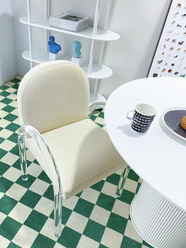 Роскошный итальянский прозрачный обеденный стул с акриловым подлокотником, бархатный мягкий стул-сумка, хрустальный стул