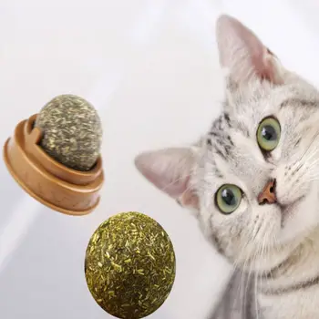 GXMA Натуральная Кошачья Мята Cat Wall Stick-on Ball Toy Лечит Здоровые Натуральные Комочки Шерсти, способствующие Пищеварению, Кошачью Травяную Закуску