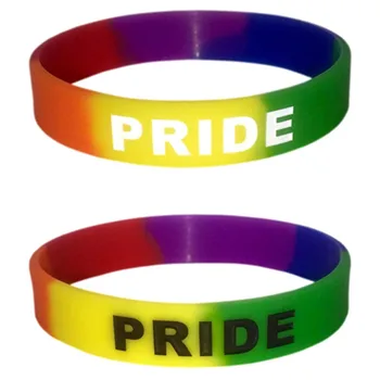 20шт резиновых браслетов с чернилами Rainbow Pride, силиконовых браслетов