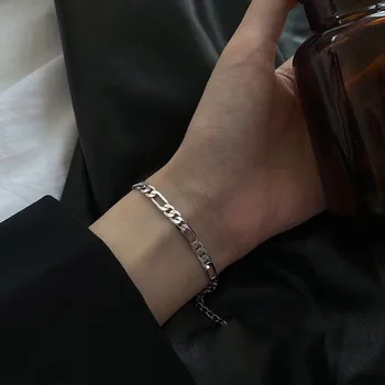 Новые модные Панковские Массивные браслеты-цепочки для мужчин и женщин Серебристого цвета, панк-бордюр, Кубинский браслет-цепочка на руку, ювелирные изделия, подарки
