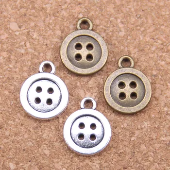 106шт Подвески двухсторонняя кнопка 13 мм Антикварные подвески, старинные тибетские серебряные украшения, сделай сам для браслета-ожерелья
