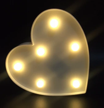 Романтический светильник в форме сердца, светодиодный ночник, настольные лампы с питанием от аккумулятора для домашнего декора